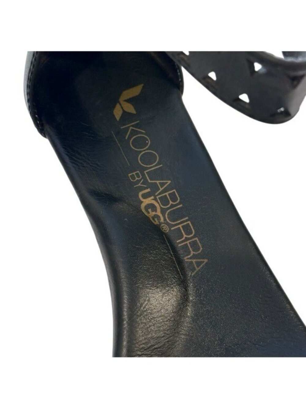 Koolaburra by UGG Marlana Wedge Sandals Womens 8 Black Ankle Strap Studded - Picture 9 of 9